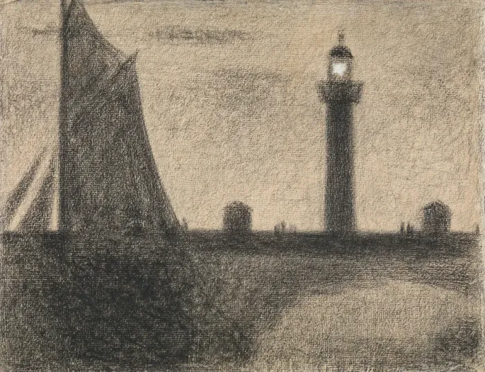 Framed Print : The Lighthouse at Honfleur, 1886. Creator: Georges-Pierre Seurat Framed Print : The Lighthouse at Honfleur, 1886. Creator: Georges-Pierre Seurat