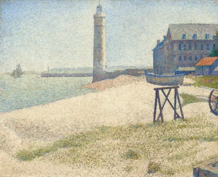Framed Print : The Lighthouse at Honfleur, 1886. Creator: Georges-Pierre Seurat Framed Print : The Lighthouse at Honfleur, 1886. Creator: Georges-Pierre Seurat