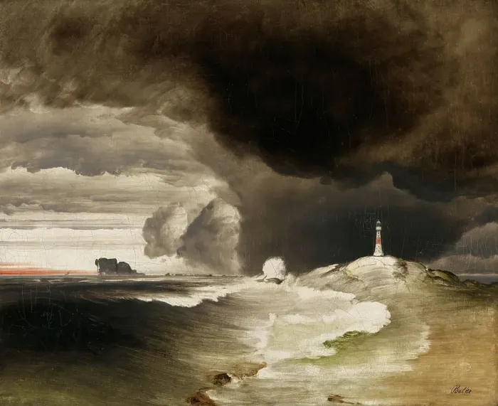 Framed Print : Lighthouse on the Norwegian Coast, 1850-1860. Creator: Peder Balke Framed Print : Lighthouse on the Norwegian Coast, 1850-1860. Creator: Peder Balke