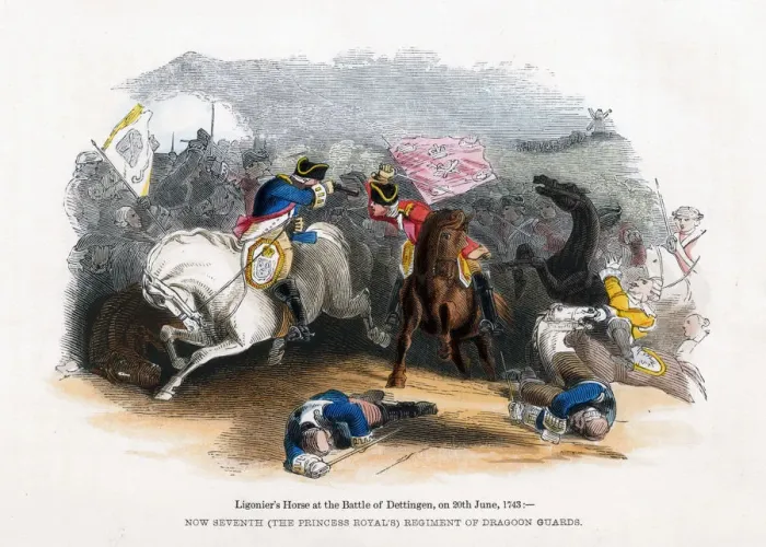 Framed Print : Ligoniers Horse at the Battle of Dettingen, 20th June 1743 Framed Print : Ligoniers Horse at the Battle of Dettingen, 20th June 1743