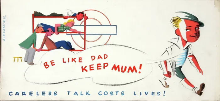 Framed Print : Be like Dad keep mum! Careless talk costs lives!, World War II poster, between 1939 and 1946 Framed Print : Be like Dad keep mum! Careless talk costs lives!, World War II poster, between 1939 and 1946
