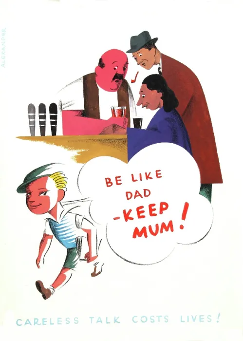 Framed Print : Be like Dad - keep mum! Careless talk costs lives!, World War II poster, between 1939 and 1946 Framed Print : Be like Dad - keep mum! Careless talk costs lives!, World War II poster, between 1939 and 1946