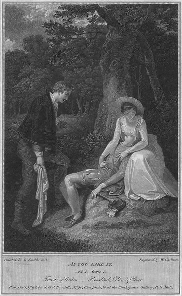 As You Like It. Act 4. Scene 3. Forest of Arden, - Rosalind, Celia & Oliver, 1798. Artist: WC Wilson