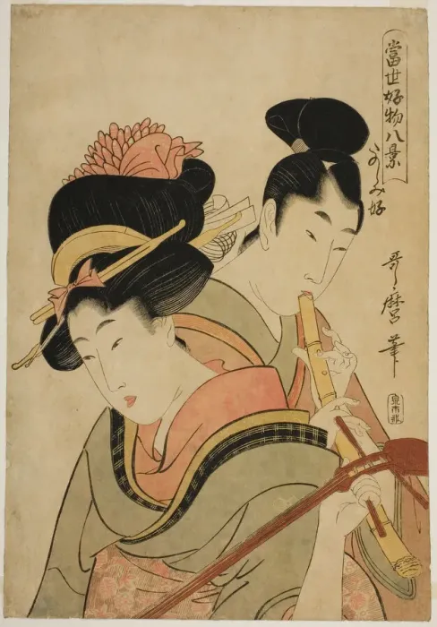 Framed Print : Likes Enjoying Herself (Tanoshimizuki), from the series Eight Views of Favorite... c. 1801 / 02. Creator: Kitagawa Utamaro Framed Print : Likes Enjoying Herself (Tanoshimizuki), from the series Eight Views of Favorite... c. 1801 / 02. Creator: Kitagawa Utamaro
