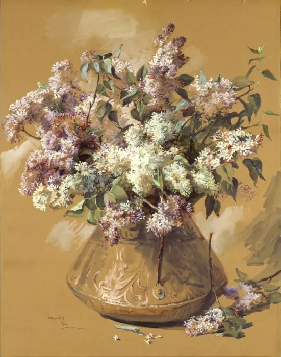 Framed Print : Lilacs, 1891. Creator: Elizabeth Nourse Framed Print : Lilacs, 1891. Creator: Elizabeth Nourse