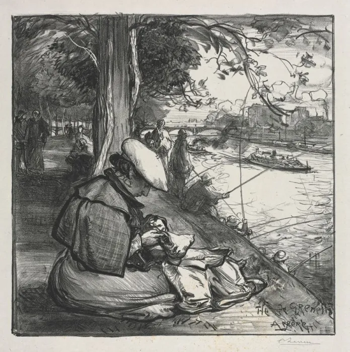Framed Print : Lile de Grenelle, 1898. Creator: Auguste Louis Lepere (French, 1849-1918) Framed Print : Lile de Grenelle, 1898. Creator: Auguste Louis Lepere (French, 1849-1918)