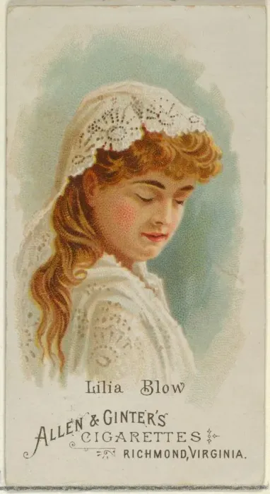Framed Print : Lilia Blow, from Worlds Beauties, Series 1 (N26) for Allen & Ginter Cigarettes, 1888 Framed Print : Lilia Blow, from Worlds Beauties, Series 1 (N26) for Allen & Ginter Cigarettes, 1888