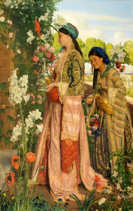 Framed Print : Lilium Auratum, 1871. Creator: John Frederick Lewis Framed Print : Lilium Auratum, 1871. Creator: John Frederick Lewis