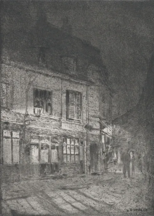 Framed Print : Lille: Liebesgasschen, 1916. Creator: Ernst Oppler Framed Print : Lille: Liebesgasschen, 1916. Creator: Ernst Oppler