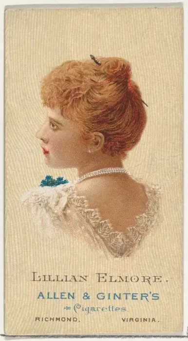 Framed Print : Lillian Elmore, from Worlds Beauties, Series 2 (N27) for Allen & Ginter Cigarettes Framed Print : Lillian Elmore, from Worlds Beauties, Series 2 (N27) for Allen & Ginter Cigarettes