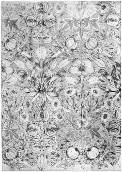 Framed Print : Lily and pomegranate pattern wallpaper, 1887 (1934). Artist: William Morris Framed Print : Lily and pomegranate pattern wallpaper, 1887 (1934). Artist: William Morris