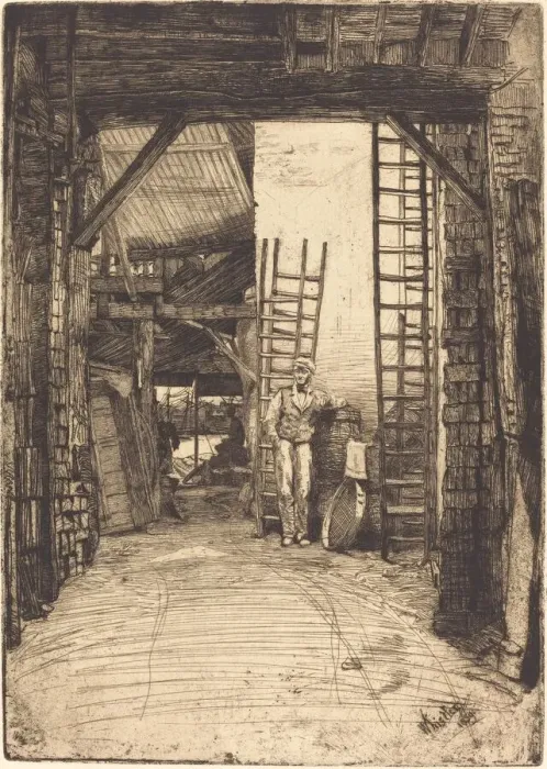 Framed Print : The Lime-Burner, 1859. Creator: James Abbott McNeill Whistler Framed Print : The Lime-Burner, 1859. Creator: James Abbott McNeill Whistler