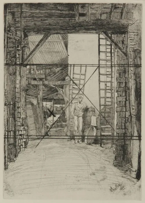 Framed Print : The Lime-Burner, 1859. Creator: James Abbott McNeill Whistler Framed Print : The Lime-Burner, 1859. Creator: James Abbott McNeill Whistler
