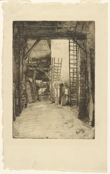 Framed Print : The Lime-Burner, 1859. Creator: James Abbott McNeill Whistler Framed Print : The Lime-Burner, 1859. Creator: James Abbott McNeill Whistler