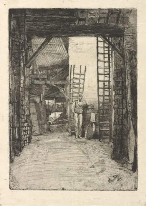 Framed Print : The Lime-Burner, 1859. Creator: James Abbott McNeill Whistler Framed Print : The Lime-Burner, 1859. Creator: James Abbott McNeill Whistler