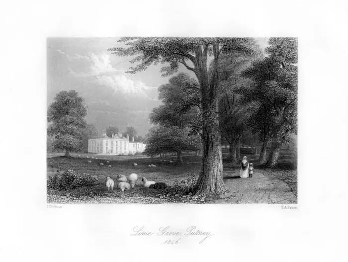 Framed Print : Lime Grove, Putney, 1846. Artist: TA Prior Framed Print : Lime Grove, Putney, 1846. Artist: TA Prior