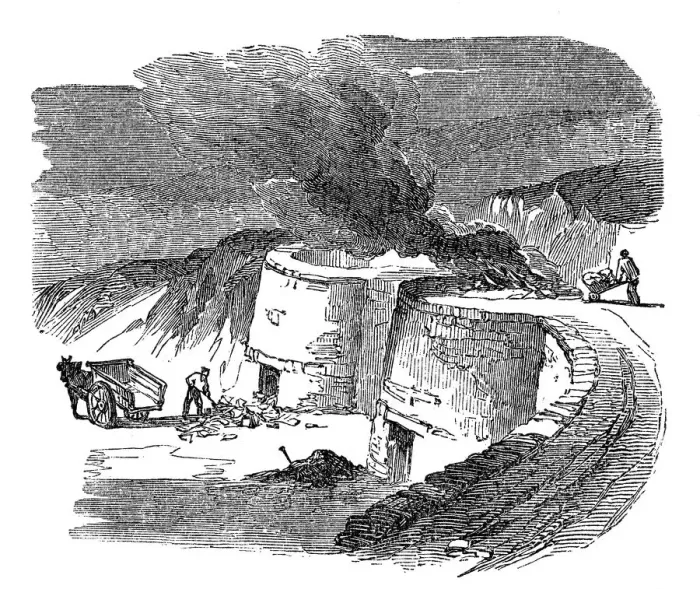 Framed Print : Lime kilns, 1872 Framed Print : Lime kilns, 1872