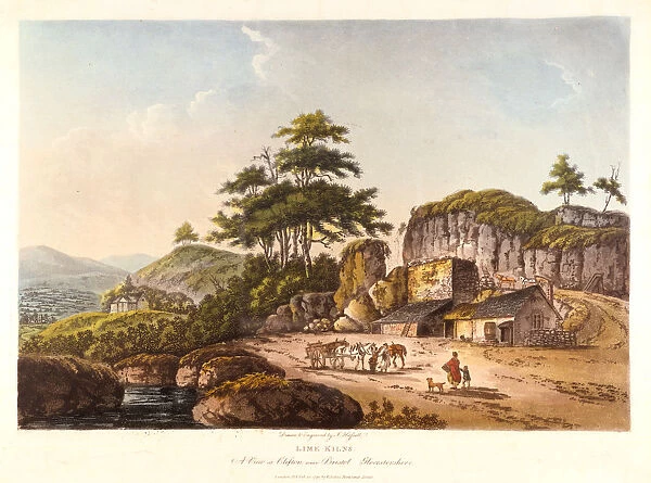 Lime Kilns. A View at Clifton near Bristol, Gloucestershire, 1798. Artist: John Hassell