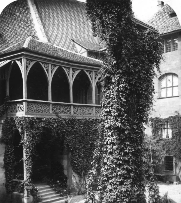 Framed Print : Lime tree in a courtyard, Nuremberg, Bavaria, Germany, c1900s. Artist: Wurthle & Sons Framed Print : Lime tree in a courtyard, Nuremberg, Bavaria, Germany, c1900s. Artist: Wurthle & Sons