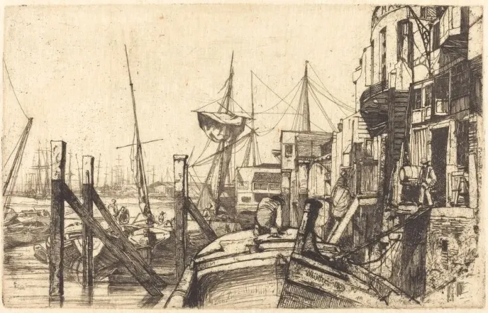 Framed Print : Limehouse, 1859. Creator: James Abbott McNeill Whistler Framed Print : Limehouse, 1859. Creator: James Abbott McNeill Whistler