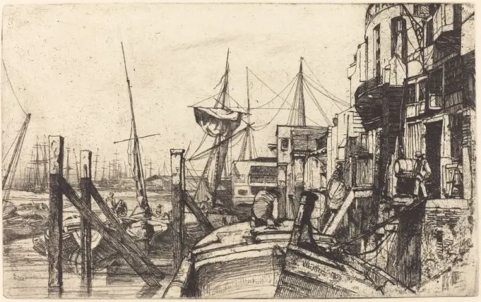 Framed Print : Limehouse, 1859. Creator: James Abbott McNeill Whistler Framed Print : Limehouse, 1859. Creator: James Abbott McNeill Whistler