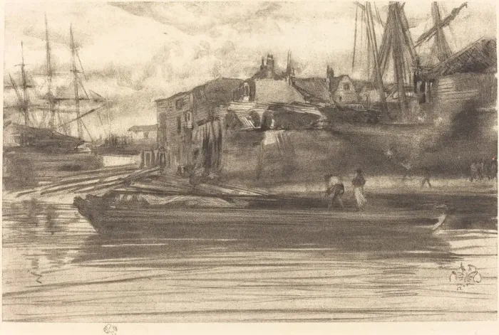 Framed Print : Limehouse, 1878. Creator: James Abbott McNeill Whistler Framed Print : Limehouse, 1878. Creator: James Abbott McNeill Whistler