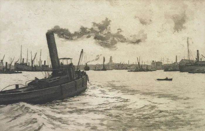 Framed Print : Limehouse, before 1920? Creator: Charles Henry Baskett Framed Print : Limehouse, before 1920? Creator: Charles Henry Baskett