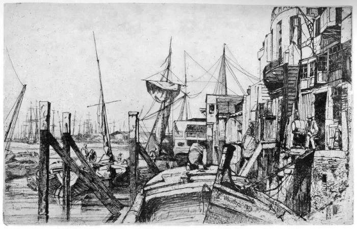 Framed Print : Limehouse, 19th century (1904). Artist: James Abbott McNeill Whistler Framed Print : Limehouse, 19th century (1904). Artist: James Abbott McNeill Whistler