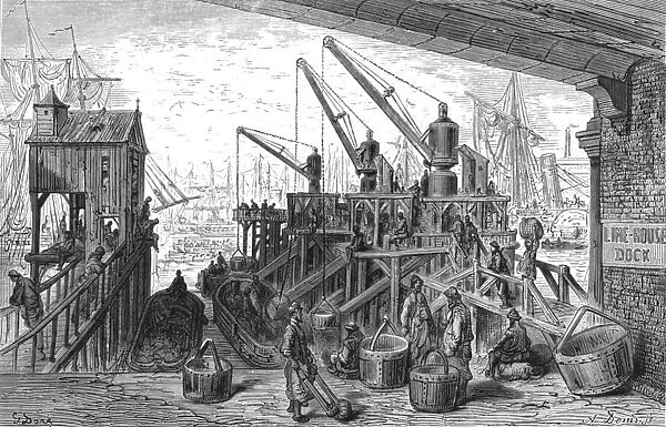Limehouse Dock, 1872. Creator: Gustave Doré