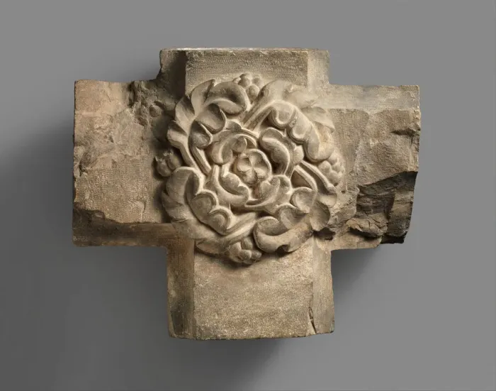 Framed Print : Limestone Keystone from a Vaulted Ceiling, German, ca. 1220-30. Creator: Unknown Framed Print : Limestone Keystone from a Vaulted Ceiling, German, ca. 1220-30. Creator: Unknown