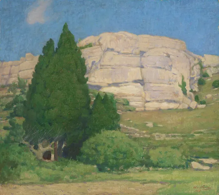 Framed Print : Limestone Mountains, Les Beaux, 1928. Creator: Werner von Hausen Framed Print : Limestone Mountains, Les Beaux, 1928. Creator: Werner von Hausen
