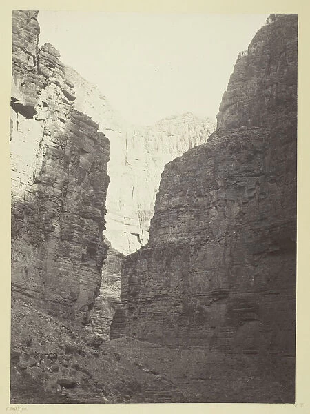 Limestone Walls Kanab Wash, Colorado River, 1872. Creator: William H. Bell