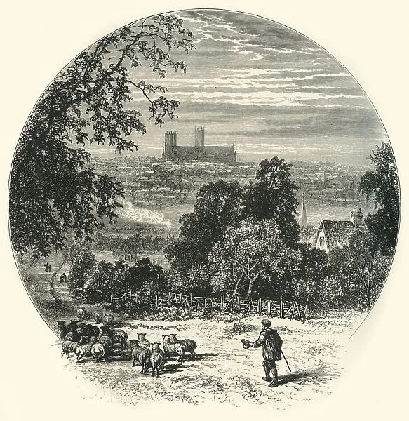 Lincoln, from Canwick Hill, c1870