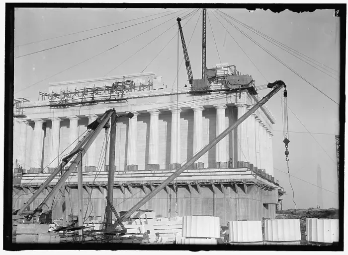 Framed Print : Lincoln Memorial under construction, between 1913 and 1918. Creator: Harris & Ewing. Lincoln Memorial under construction, between 1913 and 1918. Creator: Harris & Ewing Framed Print : Lincoln Memorial under construction, between 1913 and 1918. Creator: Harris & Ewing. Lincoln Memorial under construction, between 1913 and 1918. Creator: Harris & Ewing