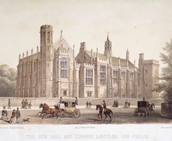 Framed Print : Lincolns Inn, Holborn, London, 1854. Artist: Jules Louis Arnout Framed Print : Lincolns Inn, Holborn, London, 1854. Artist: Jules Louis Arnout
