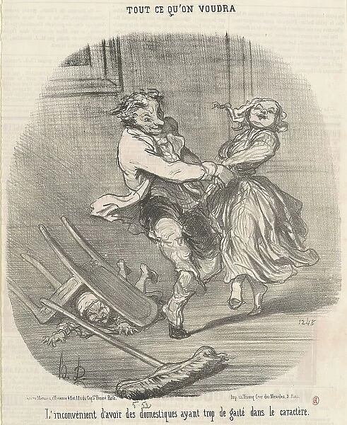 L'inconvénient d'avoir des domestiques... 19th century. Creator: Honore Daumier