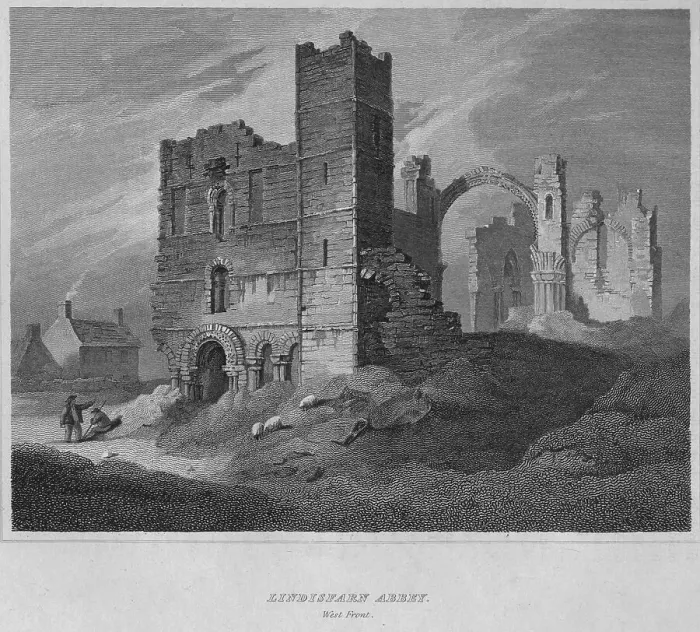Framed Print : Lindisfarne Abbey. West Front, 1814. Artist: John Greig Framed Print : Lindisfarne Abbey. West Front, 1814. Artist: John Greig