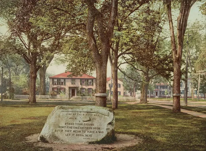 Framed Print : Line of the Minute Men Memorial, Lexington, c1900. Creator: Unknown Framed Print : Line of the Minute Men Memorial, Lexington, c1900. Creator: Unknown