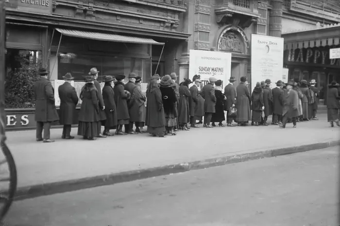 Framed Print : Line for Tetrazzini seats, between c1915 and c1920. Creator: Bain News Service Framed Print : Line for Tetrazzini seats, between c1915 and c1920. Creator: Bain News Service