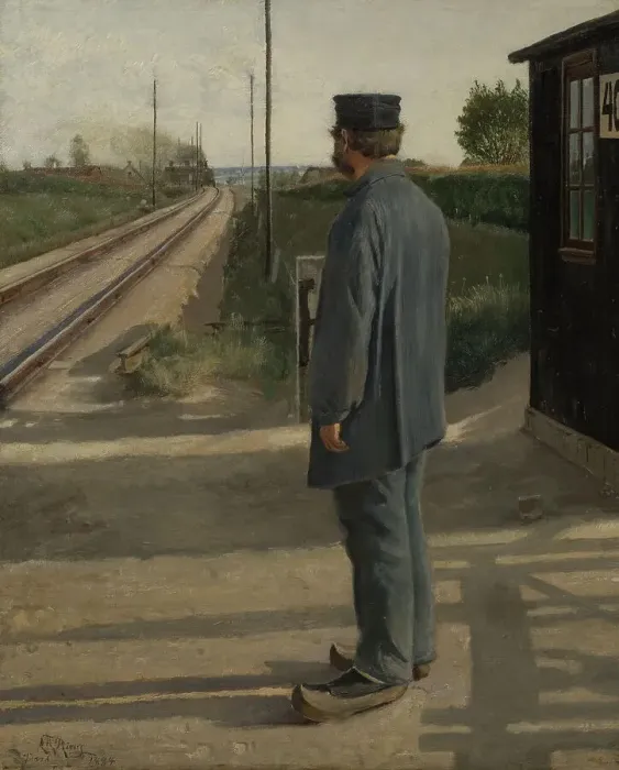 Framed Print : The Lineman, 1884. Creator: Laurits Andersen Ring Framed Print : The Lineman, 1884. Creator: Laurits Andersen Ring