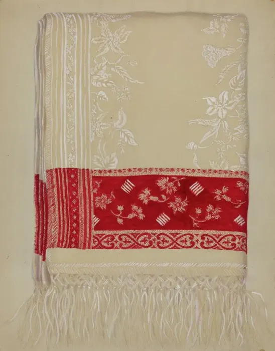 Framed Print : Linen Towel, c. 1937. Creator: Eva Wilson Framed Print : Linen Towel, c. 1937. Creator: Eva Wilson