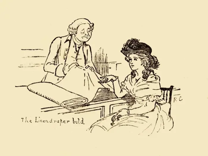 Framed Print : The Linendraper Bold, 1878, (c1918). Creator: Randolph Caldecott Framed Print : The Linendraper Bold, 1878, (c1918). Creator: Randolph Caldecott