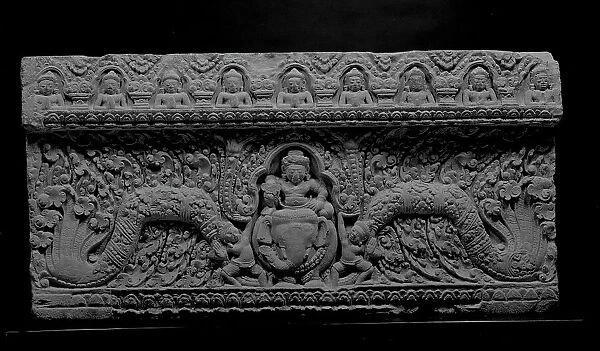 Lintel with the Hindu God Indra on His Elephant Mount, 10th century. Creator: Unknown