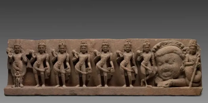 Framed Print : Lintel with the Nine Planets: Navagrahas, 7th - 8th century. Creator: Unknown Framed Print : Lintel with the Nine Planets: Navagrahas, 7th - 8th century. Creator: Unknown