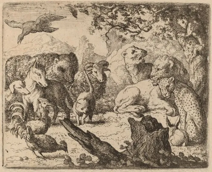 Framed Print : The Lion Announces a Peace, probably c. 1645 / 1656. Creator: Allart van Everdingen Framed Print : The Lion Announces a Peace, probably c. 1645 / 1656. Creator: Allart van Everdingen