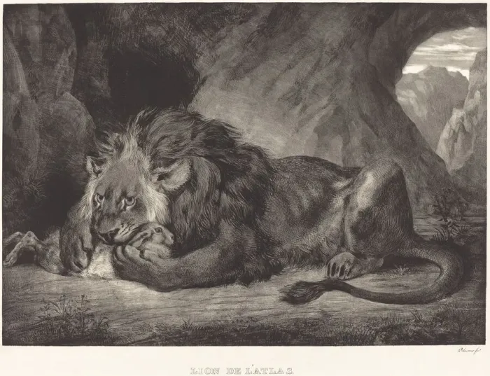 Framed Print : Lion of the Atlas Mountains (Lion de l Atlas), 1829. Creator: Eugene Delacroix Framed Print : Lion of the Atlas Mountains (Lion de l Atlas), 1829. Creator: Eugene Delacroix