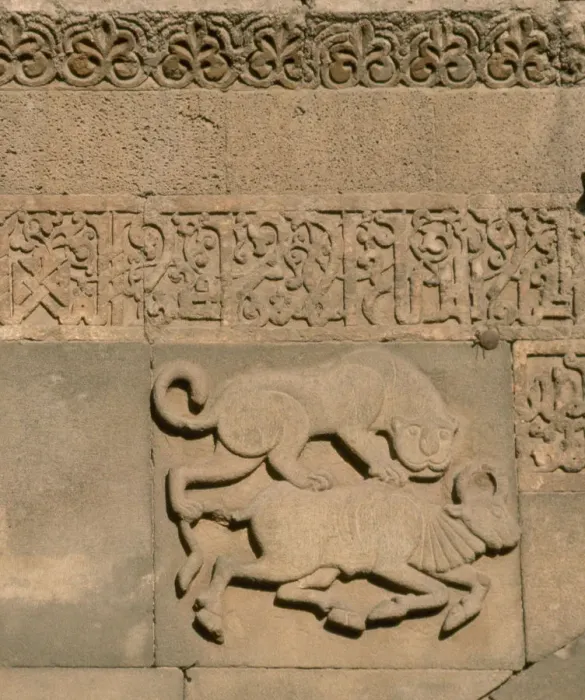 Framed Print : Lion attacking bull. Portal of the Ulu Camii (Great Mosque) of Diyarbakir Framed Print : Lion attacking bull. Portal of the Ulu Camii (Great Mosque) of Diyarbakir
