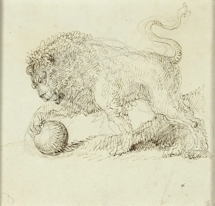 Framed Print : Lion with Ball, n.d. Creator: Giuseppe Bernardino Bison Framed Print : Lion with Ball, n.d. Creator: Giuseppe Bernardino Bison