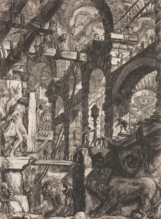 Framed Print : The Lion Bas-Reliefs, 1761. Creator: Giovanni Battista Piranesi Framed Print : The Lion Bas-Reliefs, 1761. Creator: Giovanni Battista Piranesi