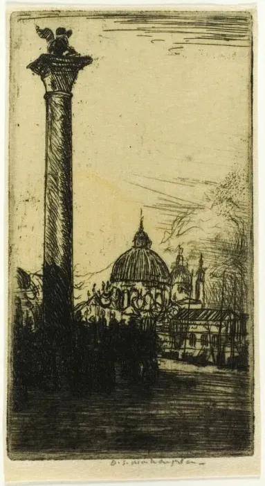 Framed Print : Lion Column, Venice, 1899. Creator: Donald Shaw MacLaughlan Framed Print : Lion Column, Venice, 1899. Creator: Donald Shaw MacLaughlan
